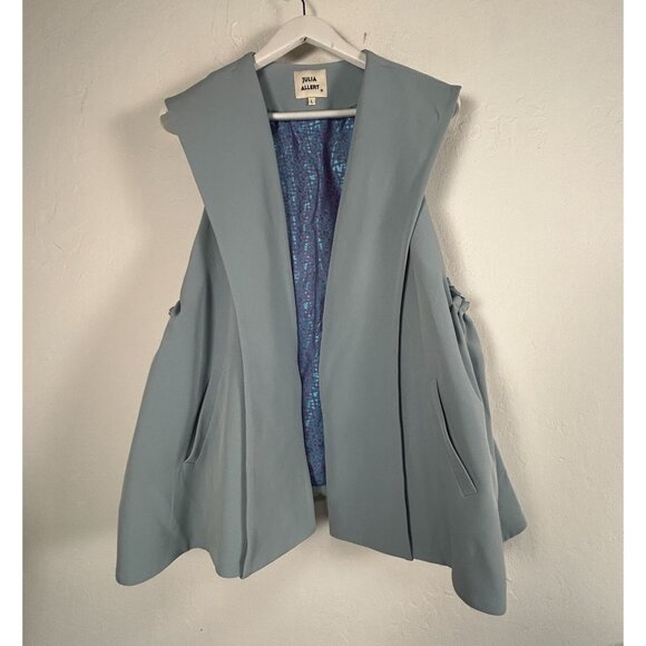 Julia Allert Women's Open Front Lightweight Vest Light Blue Large Chic Layer - Picture 1 of 9